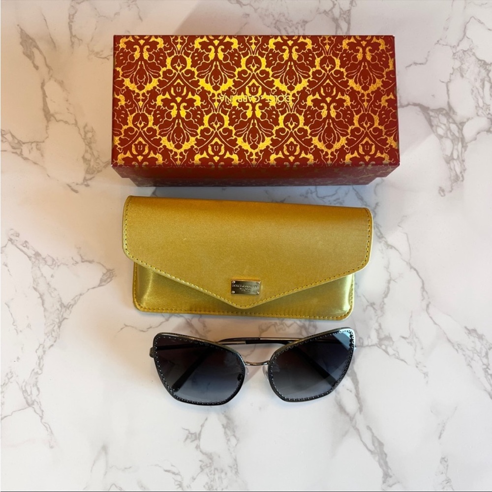 DOLCE & GABBANA Authentic Women’s Sunglasses DG2212 04/8G Gunmetal Gradi… - Picture 3 of 10